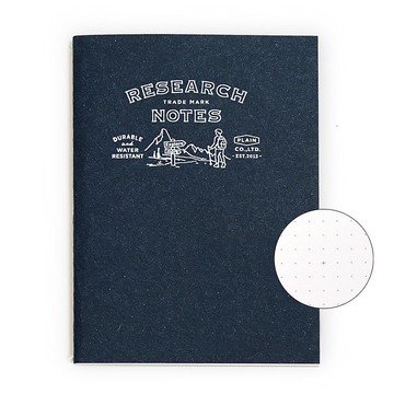 RESEARCH NOTES耐水筆記本 藍色小本 純白紙點點