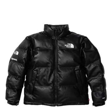 SUPREME THE NORTH FACE LEATHER NUPTSE JACKET BLACK