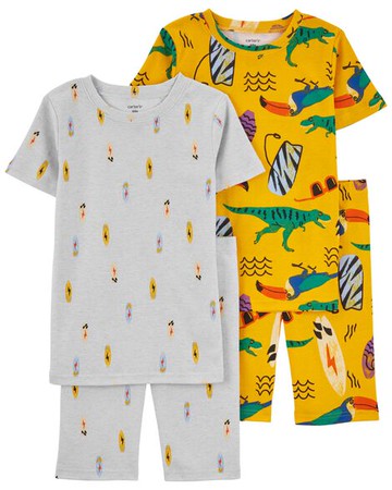Kid 4-Piece Dinosaur 100% Snug Fit Cotton PJs