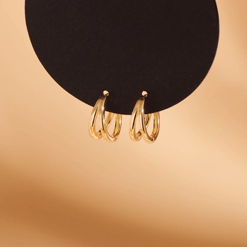 原創設計氣質高級感優雅雙層圓圈耳環 925銀輕奢風耳扣 新年款