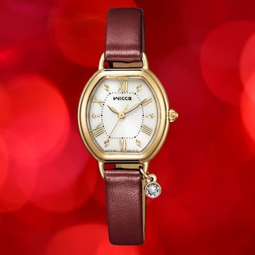 CITIZEN 星辰 NEW WICCA 公主系列 KP2-523-92 情人節推薦款 酒桶型太陽能時尚腕錶 23.5x32.3mm