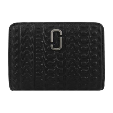 MARC JACOBS THE J MARC字母壓花雙折零錢短夾-黑