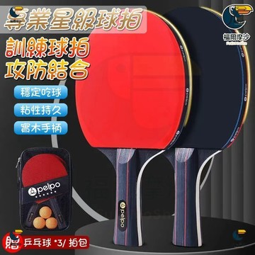 乒乓球拍【雙拍｜送球包+球】比賽用單拍 橫拍 直拍 高級乒乓球拍 練習長柄 短柄一組2支 長柄橫拍 短柄直拍 桌球 球拍