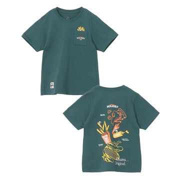 CHUMS Kids Anti-Bug Fast Food Pocket T-Shirt 中大童 防蟲 中大童 短袖上衣 深藍綠 CH211436T035