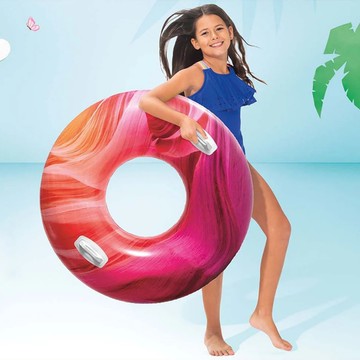 INTEX - 炫染風游泳圈-直徑114cm-3款任選 適9歲+ (56267NP)-紅