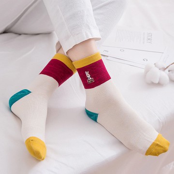 秋冬季棉襪女韓版學院風可愛森系復古日系短靴糖果色中筒襪短襪子