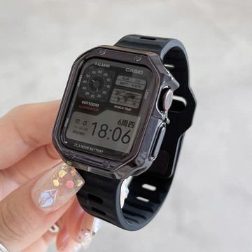 閃電扣錶帶+鎧甲錶殼 適用於 Apple Watch 11代 10 9 8 7 6 SE 蘋果錶帶 42mm 46mm