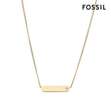 【FOSSIL 官方旗艦館】Drew 方條不鏽鋼項鍊-金色 JF04019710