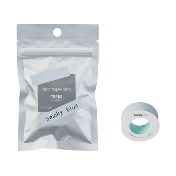 KING JIM TEPRA LITE 熱感式標籤薄膜自黏膠帶  4m  煙燻藍  1個