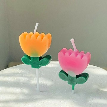 鬱金香小花蠟燭 (粉/橘)