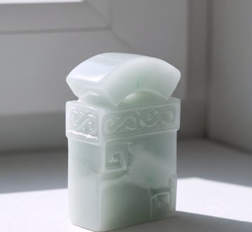 飄陽綠翡翠懷古印章 | 天然緬甸玉A貨翡翠 | 送禮 | 玉印