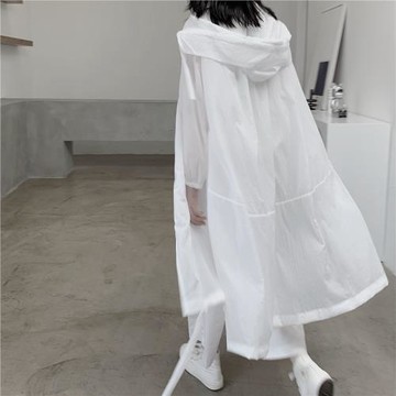 防曬衣女款夏季2024新款薄過膝透氣防紫外線皮膚衣風衣外套服連帽