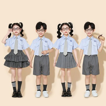 六壹兒童大合唱演出服幼兒園畢業照班服小學生運動會服裝朗誦錶演[萌寶童裝]可開發票