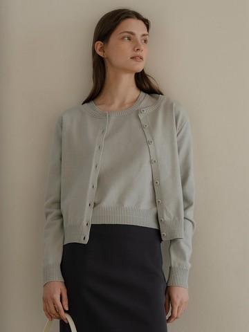 FOG Basic Knit Coordinated Set Cardigan [Pale Green]
