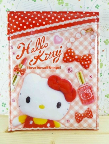 【震撼精品百貨】Hello Kitty 凱蒂貓-HELLO KITTY摺鏡-化妝圖案-紅色