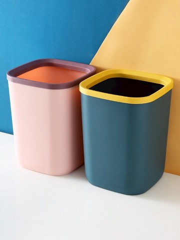 北歐風方形垃圾桶家用客廳創意可愛臥室現代簡約無蓋廚房垃圾筒
