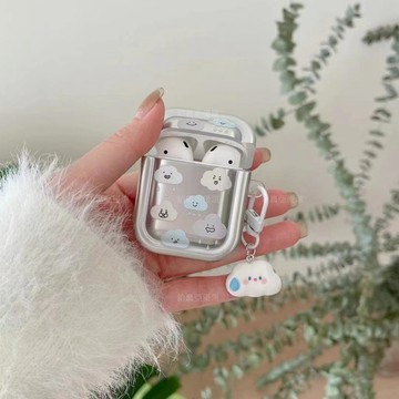 ✨可愛雲朵 Airpods 1/2/Pro/3代保護套 電鍍 防摔耳機套 蘋果藍芽耳機Airpods Pro2保護殼
