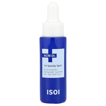 isoi, ACNI Dr. 1st 速效點痘精華，適用於敏感皮膚，0.47 液量盎司（14 毫升）