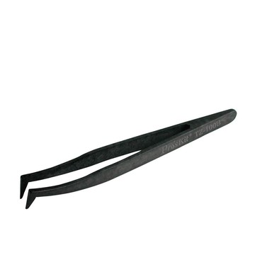 【Pro'sKit 寶工】TZ-100B 防靜電纖維彎尖鑷子 PC碳纖維 適用精密電子零件 半導體晶片 無塵室使用