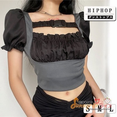 ダンス衣装 へそ出し レディーストップス 黒 半袖 ショート丈 へそだし Tシャツ タンクトップ 韓国 ファッション ヒップホップ Hiphop かっこいい 女性 通販 Lineポイント最大get Lineショッピング