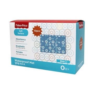 Fisher-Price 費雪 拋棄式防水墊  60x40 公分  10入  藍色  1盒