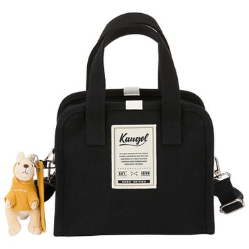 KANGOL 帆布側背包 黑-6425170120