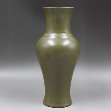 清雍正年制茶葉末釉觀音瓶家居仿古觀賞瓷器擺件古董古玩老貨收藏1入