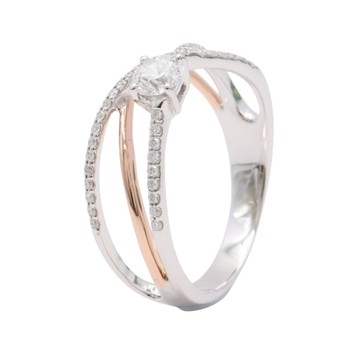 JEWELRY 無品牌珠寶 戒指 單鑽排鑽 18K白/玫瑰金 【二手名牌BRAND OFF】