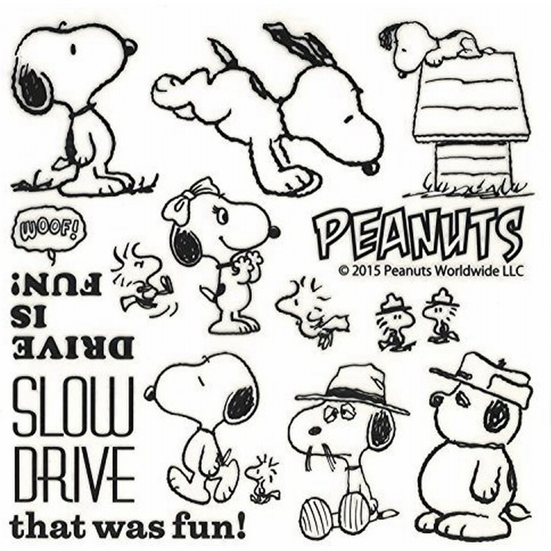 Peanuts ウォールステッカー スヌーピー 転写式ステッカー Fun Snoopy ブラック 通販 Lineポイント最大get Lineショッピング