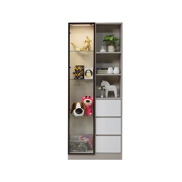 直人木業-MELODY現代風鋁框長門玻璃三抽展示櫃80公分(三抽置右)