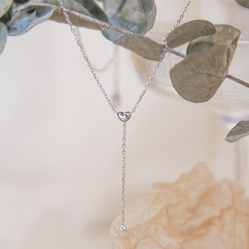 【Isha Jewelry】愛心純銀Y字鍊 | 輕珠寶系列 | 經典款。甜美細緻