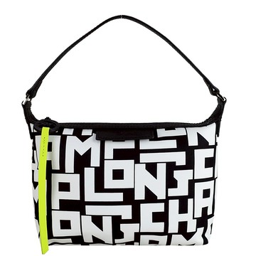 [平輸版]LONGCHAMP LE PLIAGE LGP系列滿版尼龍手提包(黑X白)真品平輸