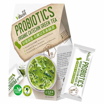 【米森 vilson】好菌搖搖-有機兒茶素綠茶 (2gx14包/盒)●有效日期2026.06.27