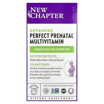 New Chapter, Advanced Perfect Prenatal™ 高級產前複合維生素，270 片素食片