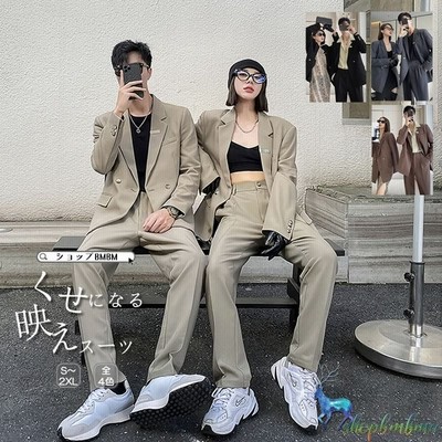 セットアップ メンズ 韓国 ファッション カジュアルスーツ 病みかわいい 長袖 男女 シェア服 レディース ユニセックス 男女兼用 ゆったり 通販 Lineポイント最大get Lineショッピング