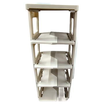 小麥購物 C539免安裝摺疊鞋架 5層 2008g  奶咖色  1組