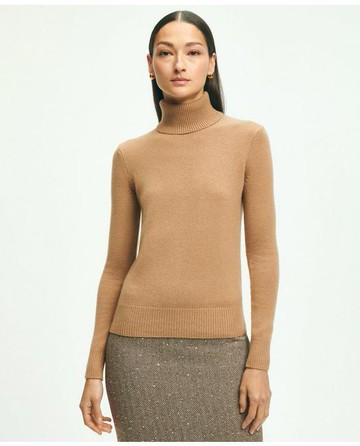 Brooks Brothers Women's Cashmere Turtleneck | Tan | Size XS