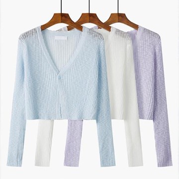 冰絲防曬開衫女薄款披肩夏季搭配吊帶裙子外搭罩衫針織上衣小外套