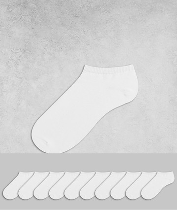 Jack & Jones 10 pack socks in white