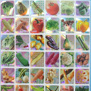 蔬菜篇雷射貼紙 蔬菜貼紙 方格貼紙 8703 MIT製/一包12大張入(定20)【APP滿額下單4%點數(單一帳號最高1500點)】6/30止