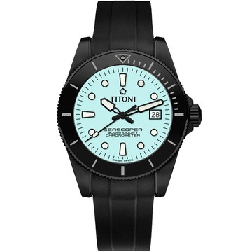 TITONI Seascoper 300 Ice Blue 北壁冰攀 限量 天文台認證陶瓷圈機械錶 83300 B-BK-R-718