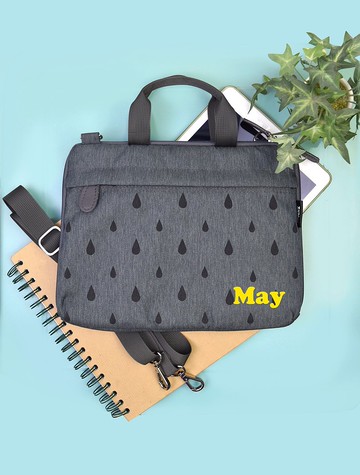 iPad 提手肩帶包, 灰,水滴, 可網名