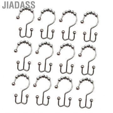 Jiadass Jiadass浴簾鉤雙Glide不銹鋼抗優雅的浴室裝飾12套和廚房