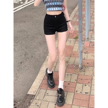 小個子黑色緊身牛仔短褲女夏2026新款辣妹風性感高腰顯瘦包臀熱褲