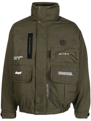 AAPE BY *A BATHING APE® - oversized padded jacket - men - Cotton/Polyester/Nylon - XL - Green