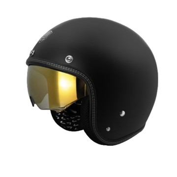 ASTONE 安全帽 SP3A 素色 平黑 內墨鏡 金屬插扣 抗UV 全可拆 半罩 復古帽