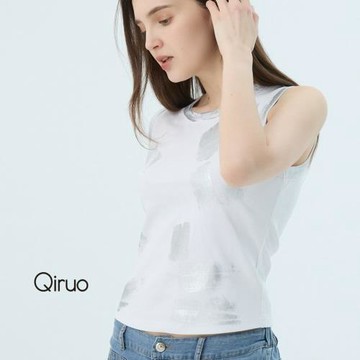 【Qiruo 奇若】春夏專櫃精品 白色背心上衣7109D短版銀白