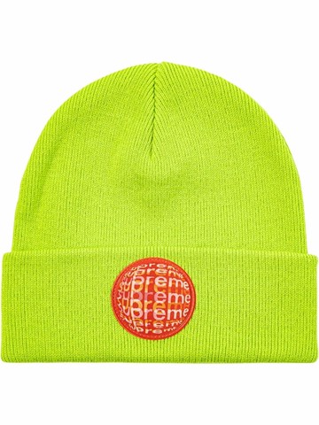 Supreme - Lenticular-patch knitted beanie - unisex - Cotton - One Size - Green