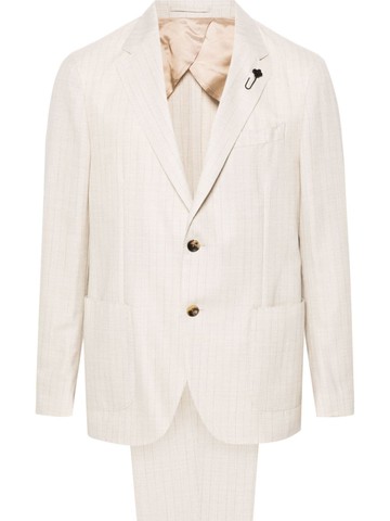 Lardini - pinstriped single-breasted woll suit - men - Wool/Cupro/Viscose - 50 - Neutrals