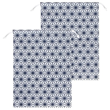 日本 Astro 日本健身旅行幾何麻葉鞋袋/收納袋 822-32  2個  藍色